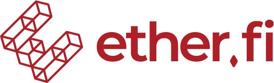 ether.fi logo with a red geometric 'E' design and red lowercase text