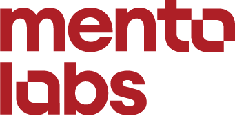 Mento Labs brand logo in red lowercase letters.